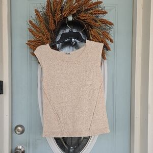 Sleeveless Beige Knit Top Pure Jill